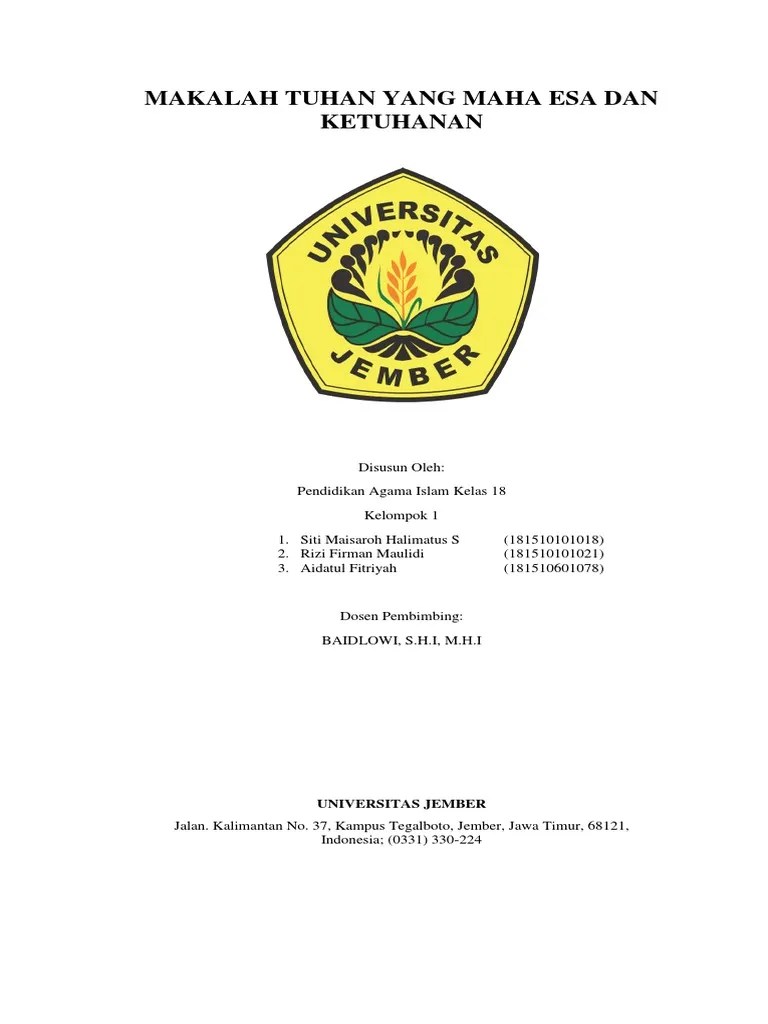 Makalah Tuhan Yang Maha Esa Dan Ketuhanan Pdf 