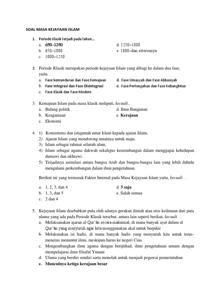 Soal Masa Kejayaan Islam | PDF