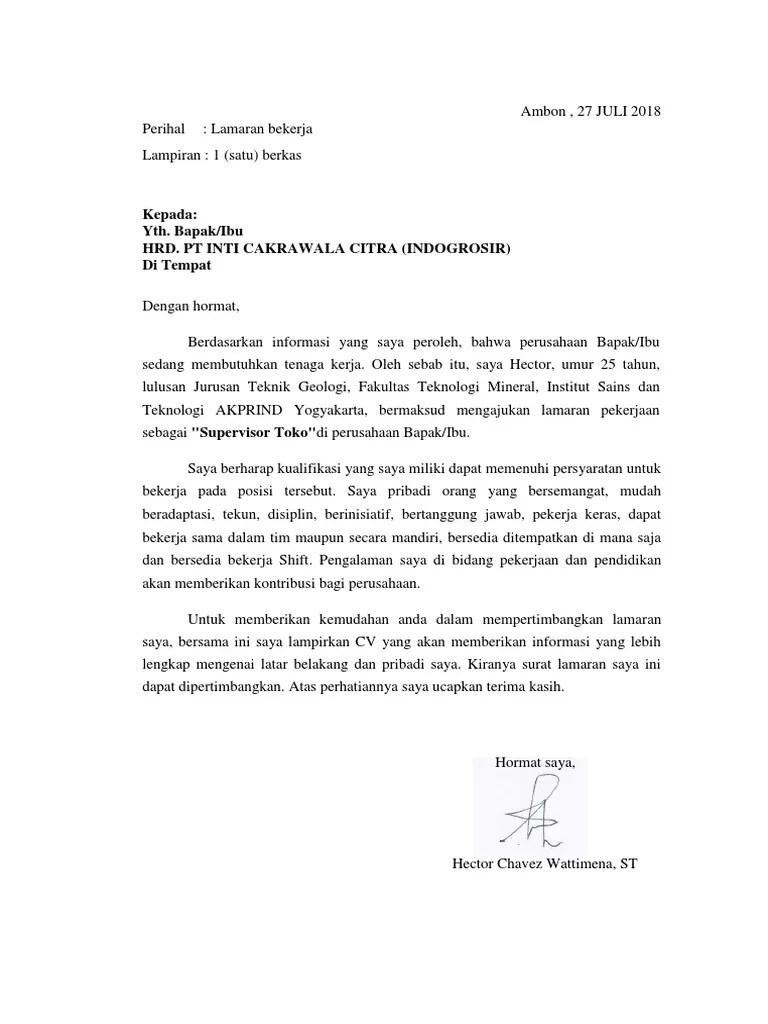 Lowongan kerja jakarta terbaru 2020. 12++ Contoh Surat Lamaran Kerja Indogrosir - Kumpulan Contoh Gambar
