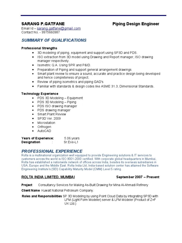 Piping Engineer Technology Computing