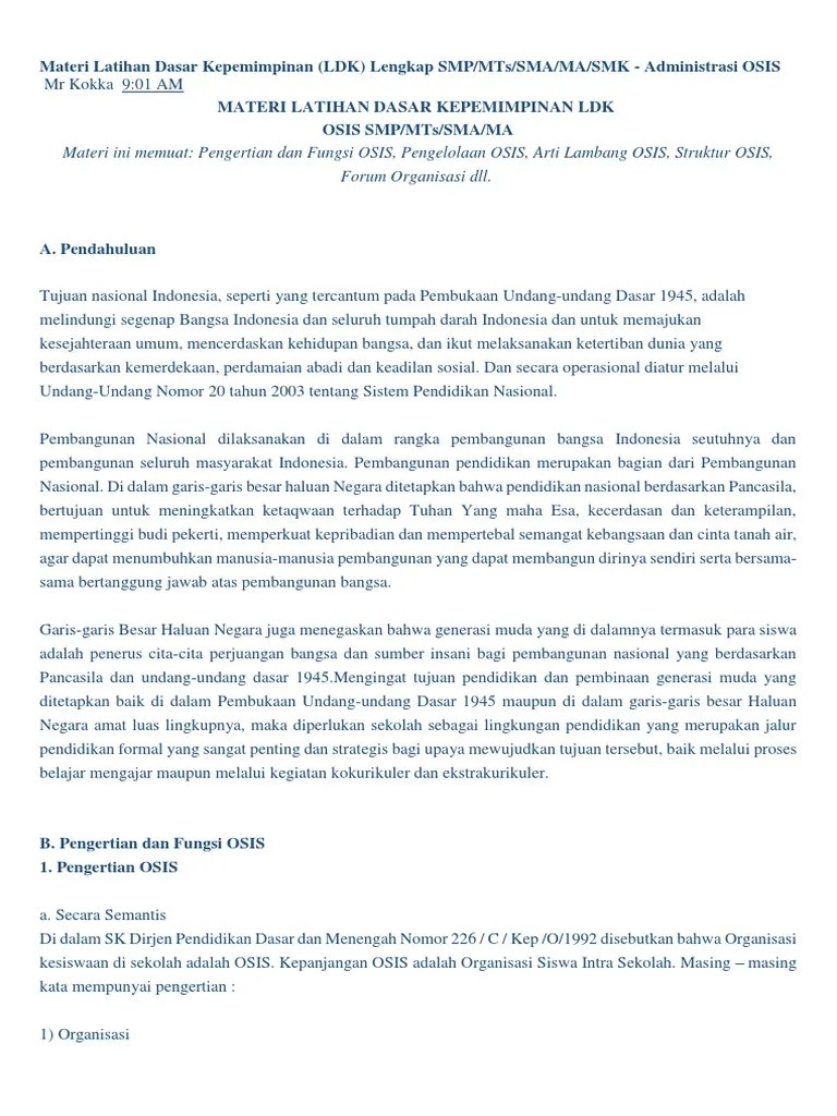 Materi Latihan Dasar Kepemimpinan