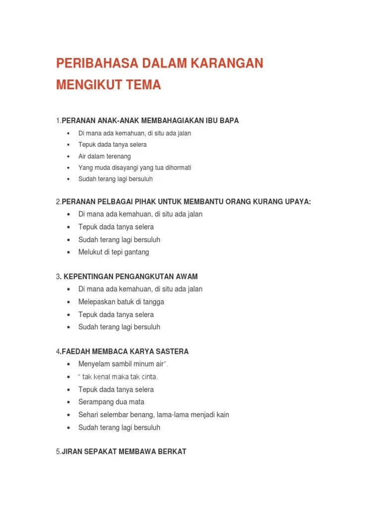 Arti peribahasa tepuk dada tanya selera ; Peribahasa Dalam Karangan Mengikut Tema Pdf