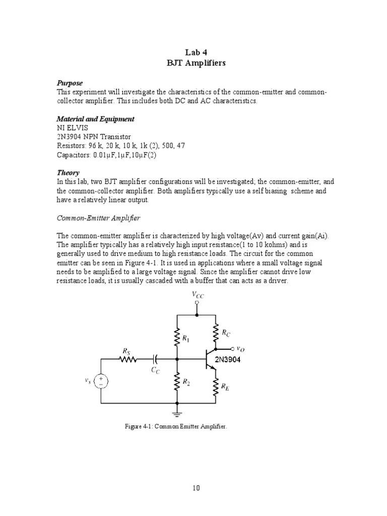 Pdf Mon Emitter Audio Amplifier Introduce a change V B which we will simply write as v B.