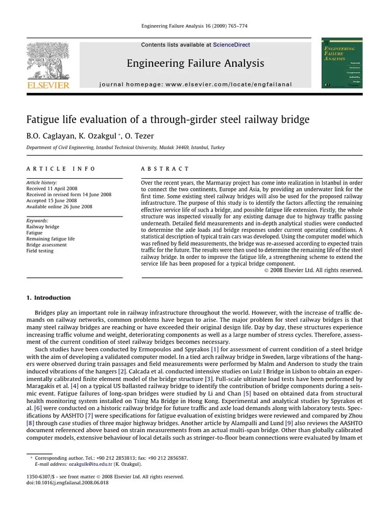 Fatigue Life Evaluation Of A Through-Girder Steel Railway Bridge PDF | PDF | Bridge | Fatigue ...