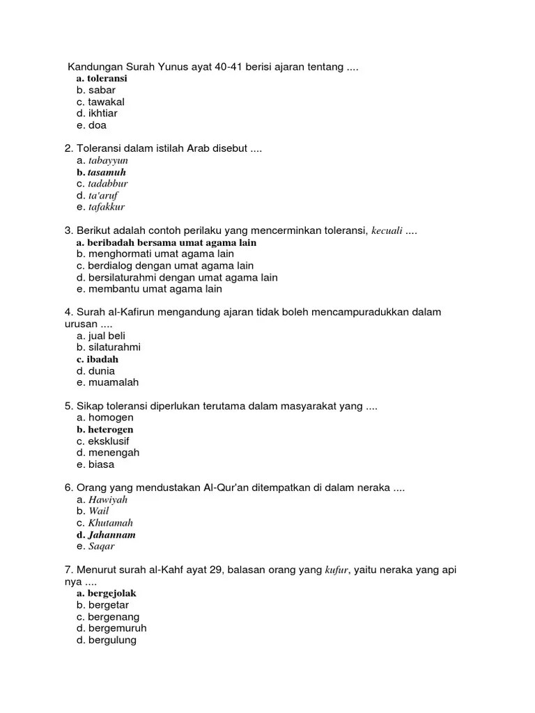 Nitip Ali Pekan Ulangan PAI | PDF