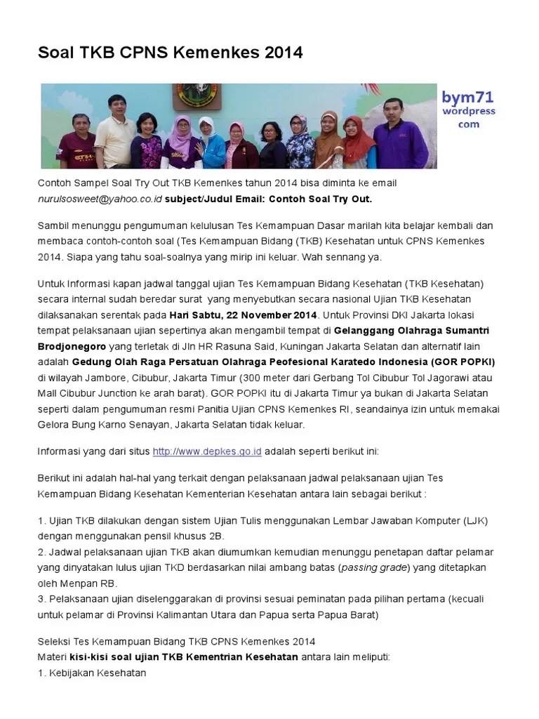 Materi seleksi kompetensi bidang untuk jabatan fungsional disusun oleh instansi pembina jabatan fungsional dan diintegrasikan dalam. Contoh Soal Try Out Uji Kompetensi Kesehatan Masyarakat ...