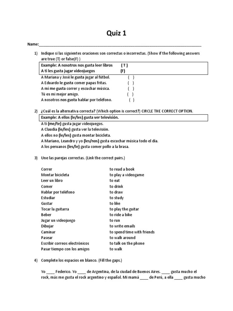 Quiz 1 | PDF | Ocio | Entretenimiento (general)