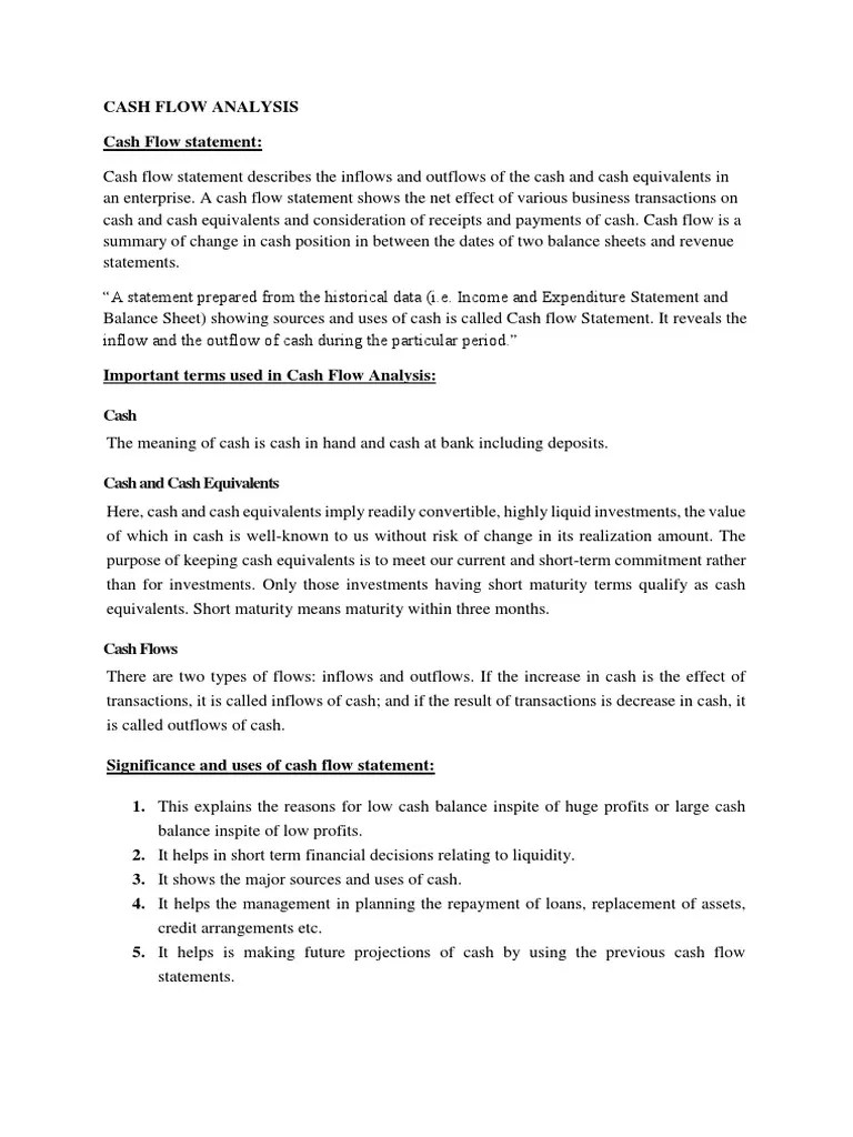 AFM Unit 4 CASH FLOW Theory | PDF | Cash Flow Statement | Cash And Cash ...