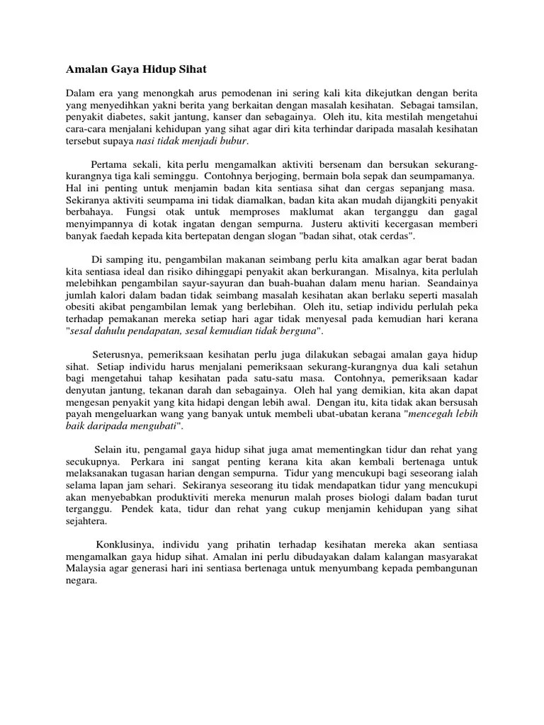 Amalan Gaya Hidup Sihat | PDF