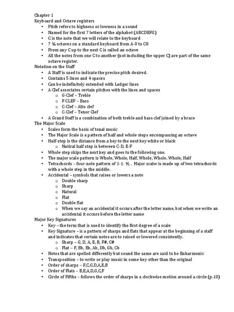 01 - Elements Of Pitch | PDF | Clef | Interval (Music)
