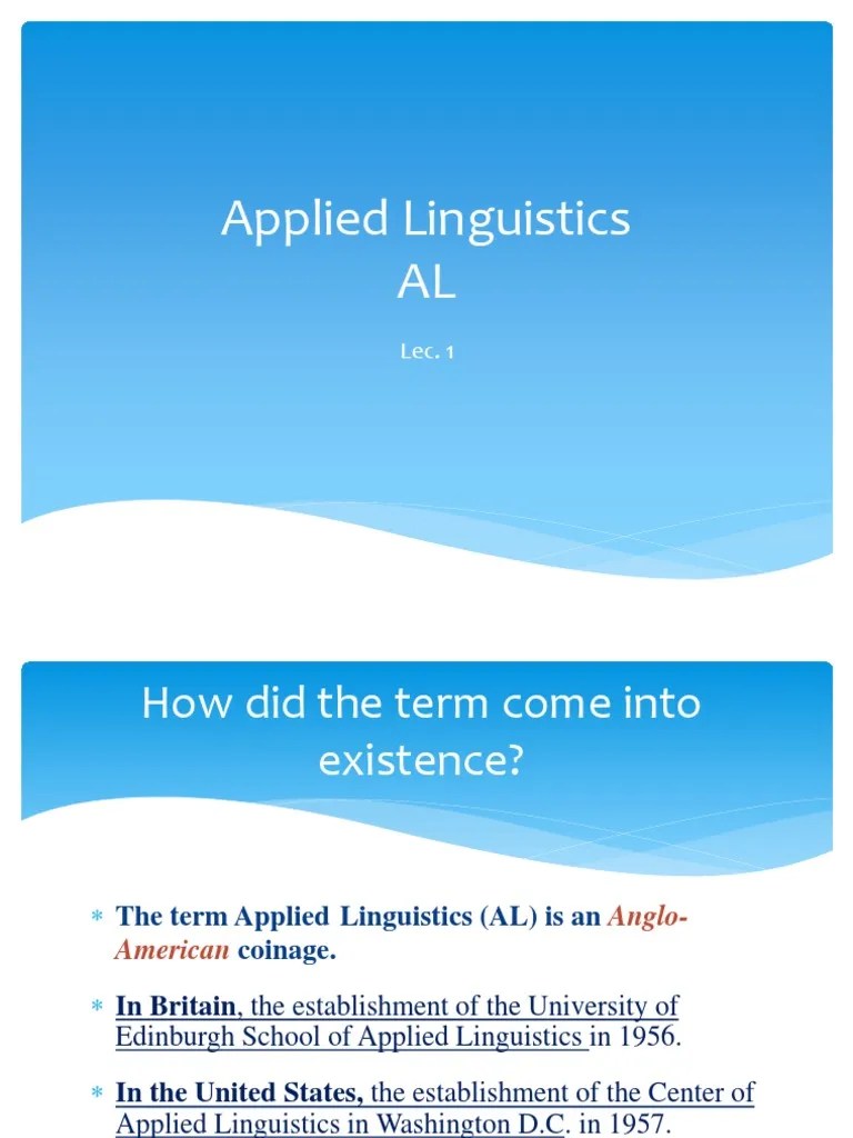 Applied Linguistics | PDF | Applied Linguistics | Linguistics