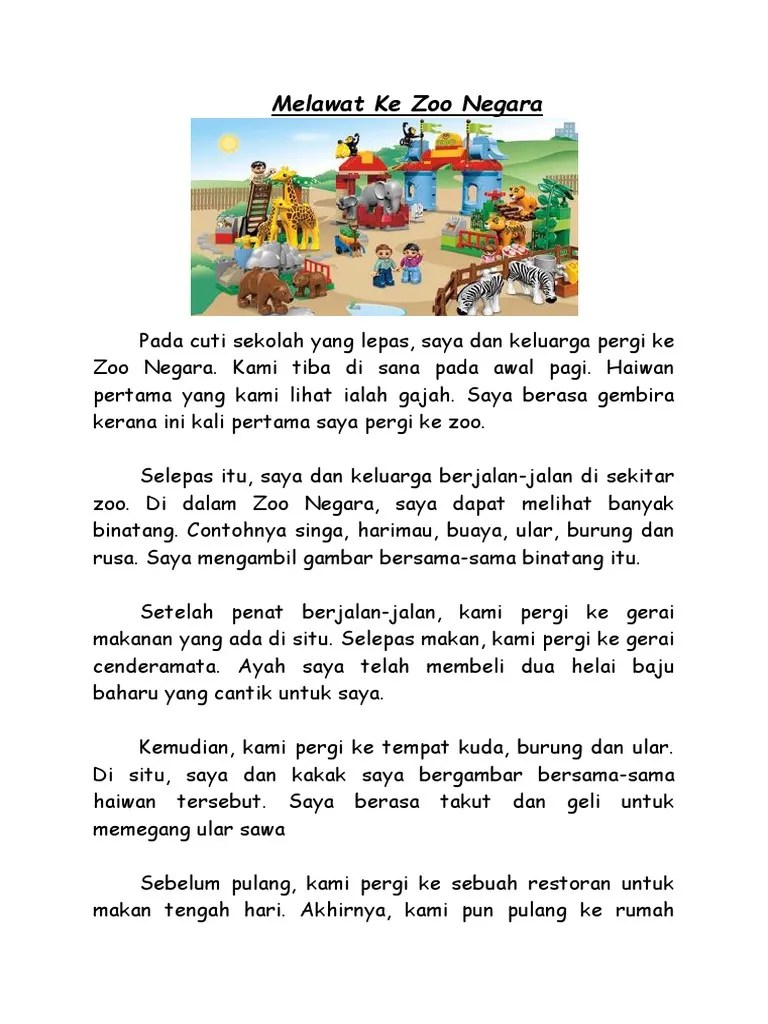 Kami bertolak ke sana pada . Melawat Ke Zoo Negara Pdf