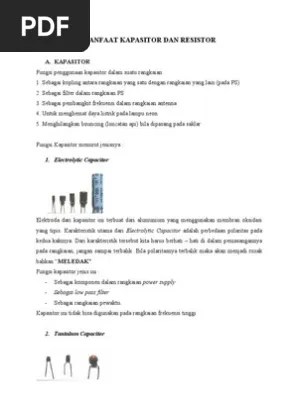 Manfaat Kapasitor Dan Resistor