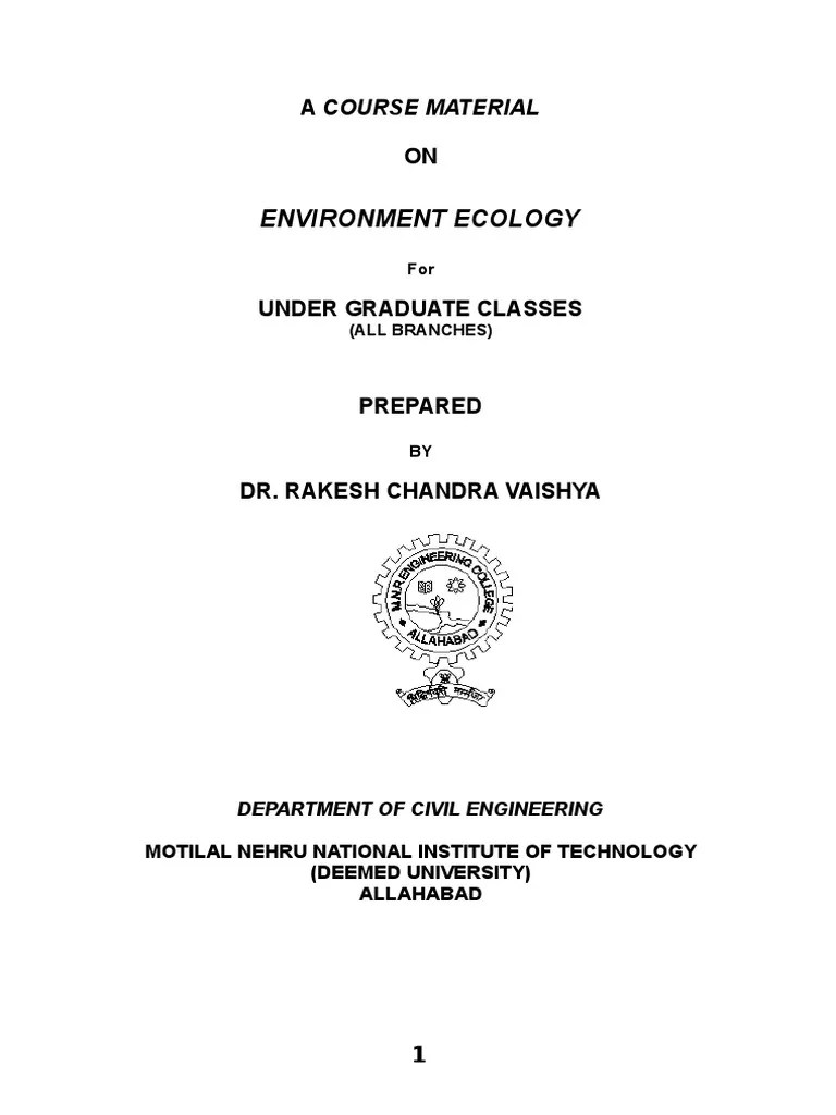 Environment Ecology | PDF | Ecosystem | Natural Environment
