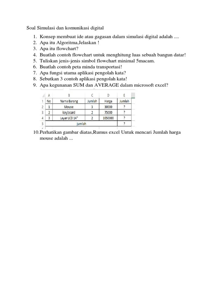 Soal Simulasi Dan Komunikasi Digital | PDF