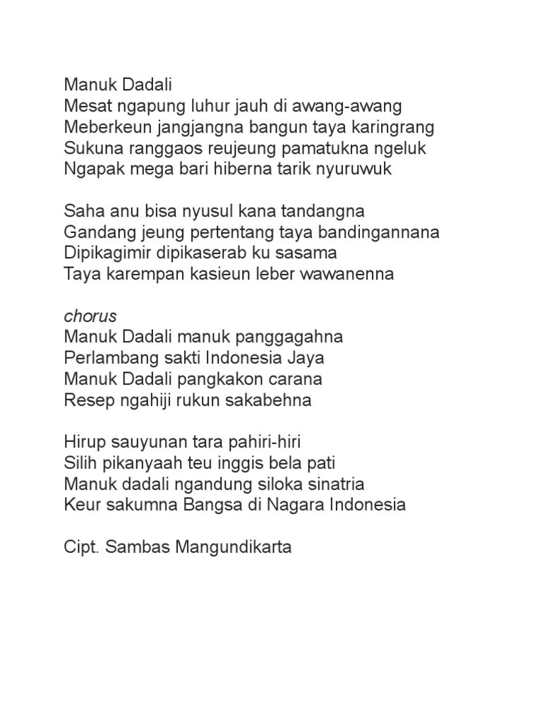 Layanan mobile dari situs entertainment terbesar indonesia, kapanlagi.com. Teks Lagu Manuk Dadali Dan Artinya - Berbagai Teks Penting