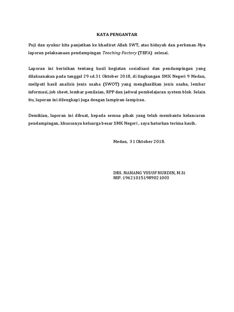 Mari kita majukan bangsa indonesia, melalui pemanfaatan teknologi informasi yang tepat guna pada dunia pendidikan indonesia. Contoh Laporan Teaching Factory Smk Jawabanku Id