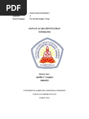 Sap Tonsilitis Siap Print | PDF