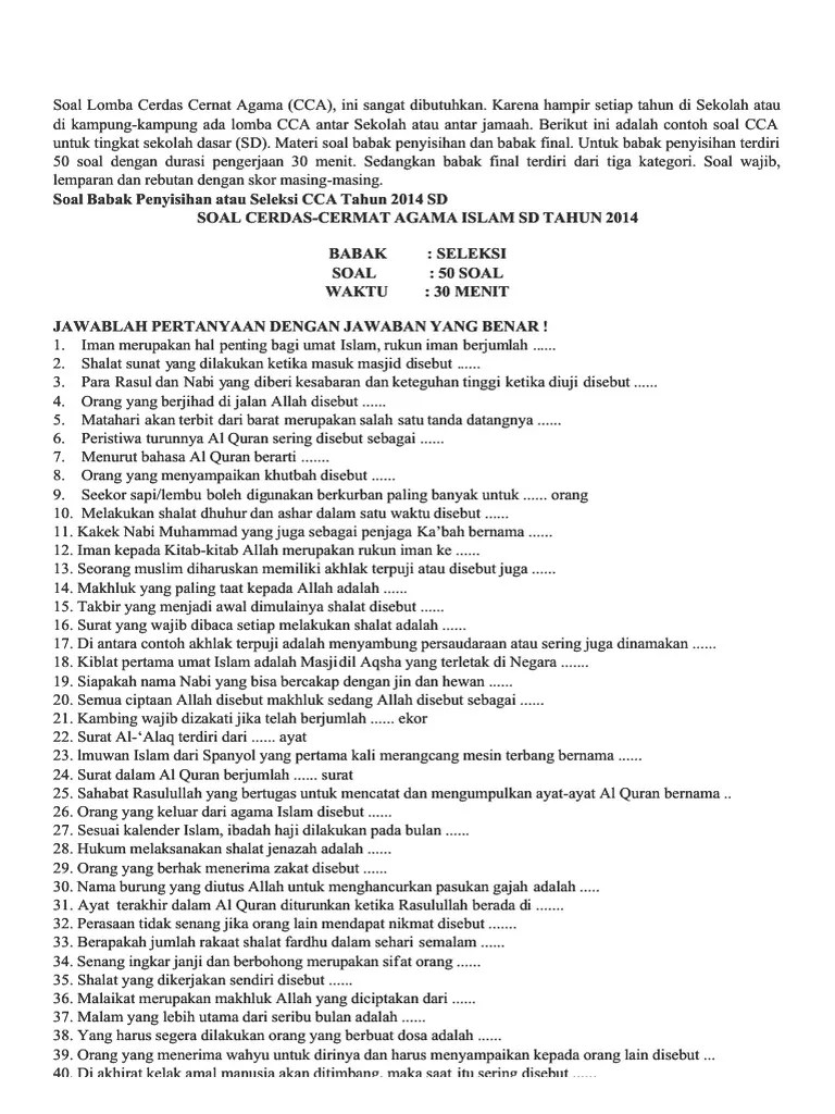 Soal Cerdas Cermat Kls 4 Sd Jawabanku Id Data nilai ulangan Matematika seorang siswa dalam 7 kali ulangan adalah 8 7 8 6 9 8 9.