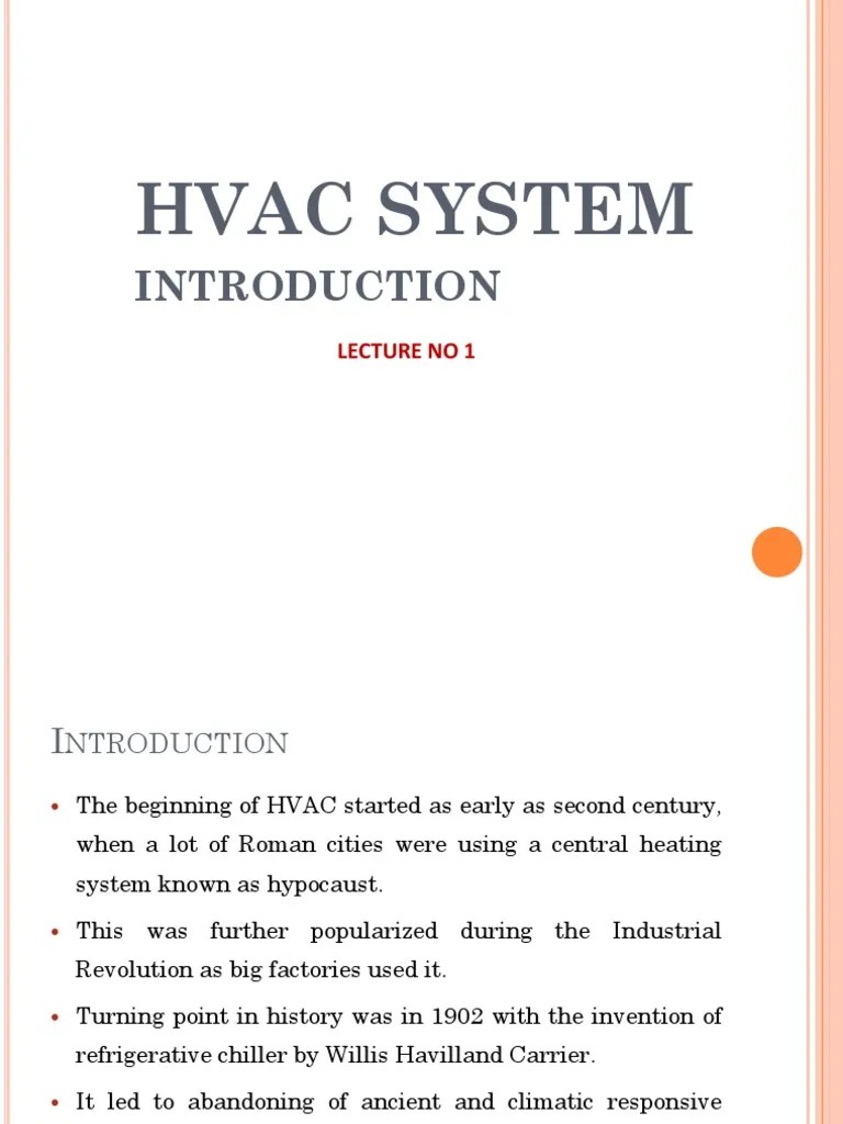 Hvac System: Lecture No 1 | PDF | Hvac | Air Conditioning