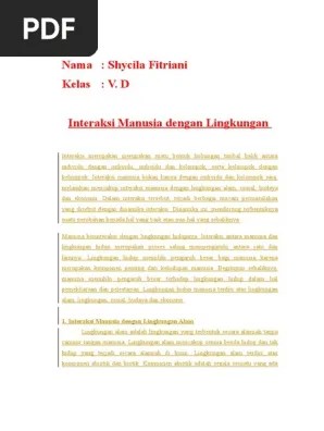 Tema 6 kelas 5 sd /tangkap layar buku tematik . Interaksi Manusia Dengan Lingkungan Ala1 Pdf