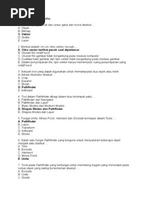 Teknologi informasi dan komunikasi ( tik ). Soal Pilihan Ganda Adobe Illustrator Kelas 11 Dan Jawabannya Beinyu Com