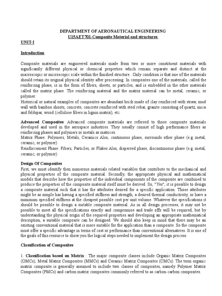 Lecture Notes | PDF | Composite Material | Fibre Reinforced Plastic