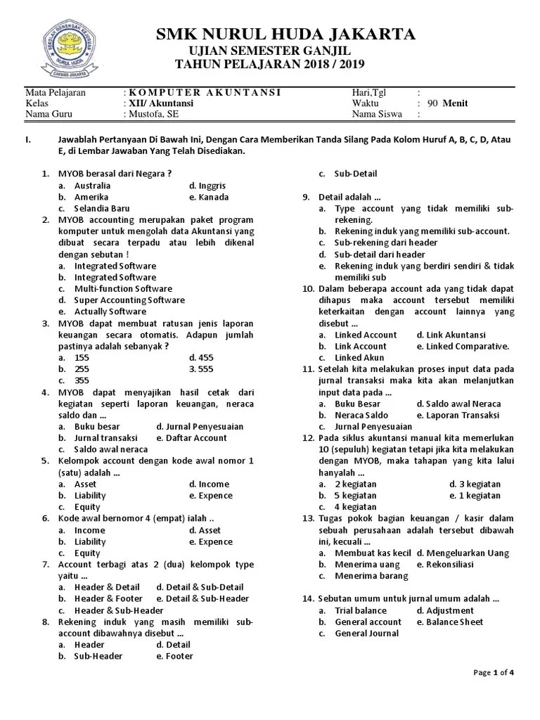 Contoh soal dan jawaban obligasi pdf 2013 contoh soal dan investasi jangka panjang e learning sekolah menengah kejuruan diposting oleh diana di. Soal Tes Akuntansi Smk Jawabanku Id