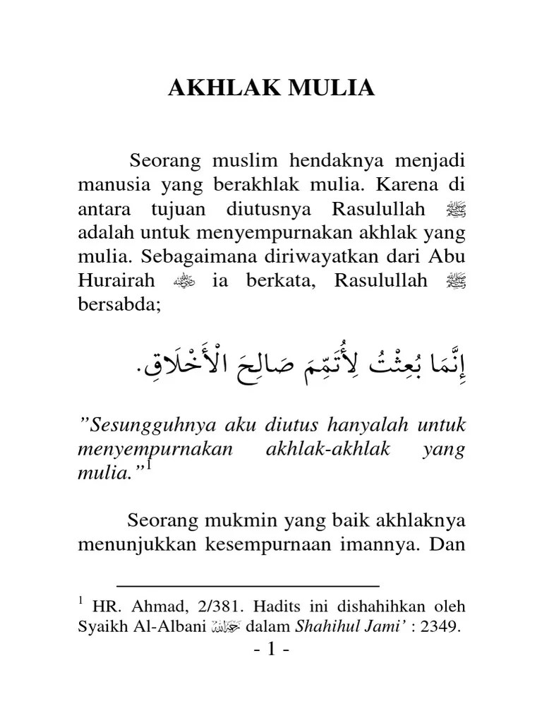 6 Hadist Nabi Tentang Akhlak Mulia Islampos 