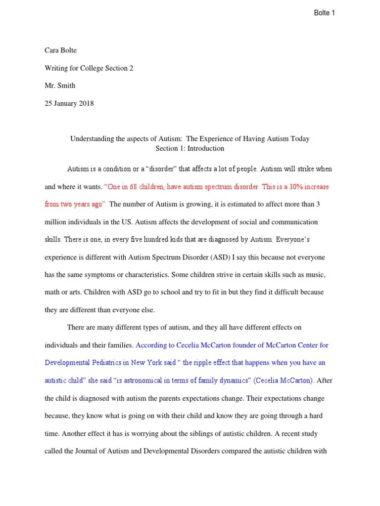 Autism 10 Page Research Paper | PDF | Autism Spectrum | Autism