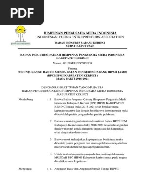 Mengesahkan susunan panitia tabligh akbar sebagai berikut : Sk Panitia Muscab Pdf
