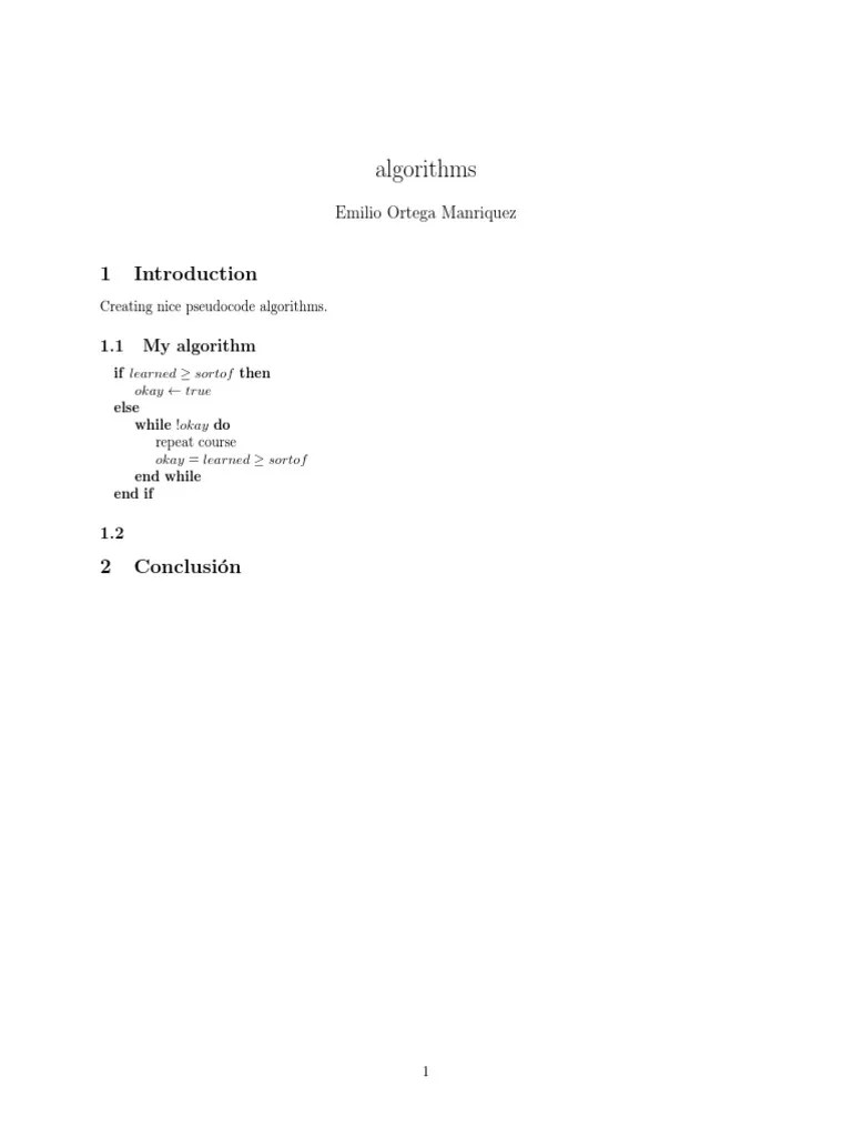 Algorithms: Emilio Ortega Manriquez | PDF