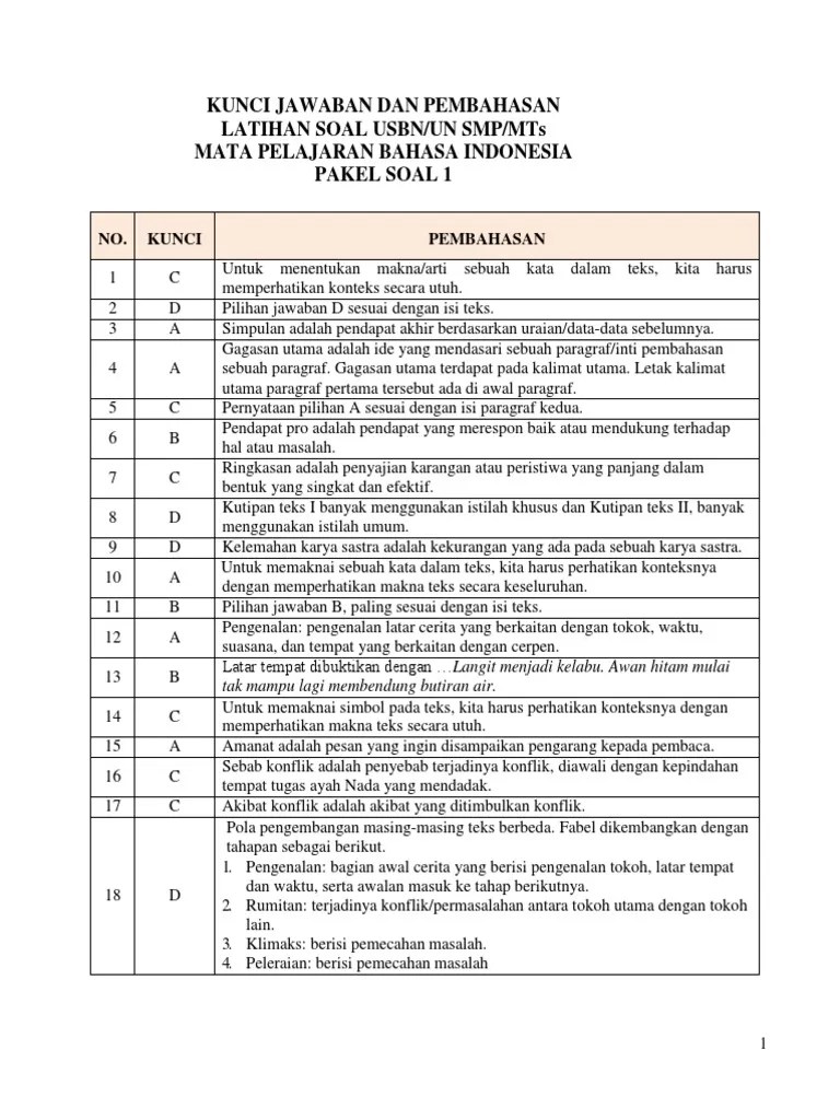 Artikel ini berisi kumpulan latihan soal un smp . Kj Latihan Soal P1 Usbn Un B Indo Smp Mts Pdf