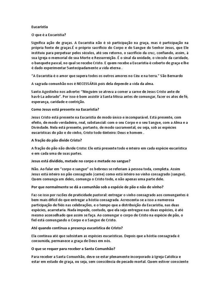 Eucaristia | PDF | Eucaristia | Missa (liturgia)