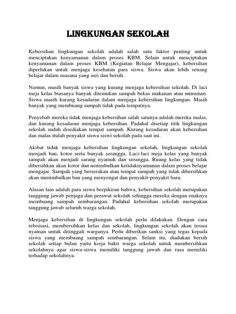 Puisi Tentang Lingkungan Bersih Sekolah