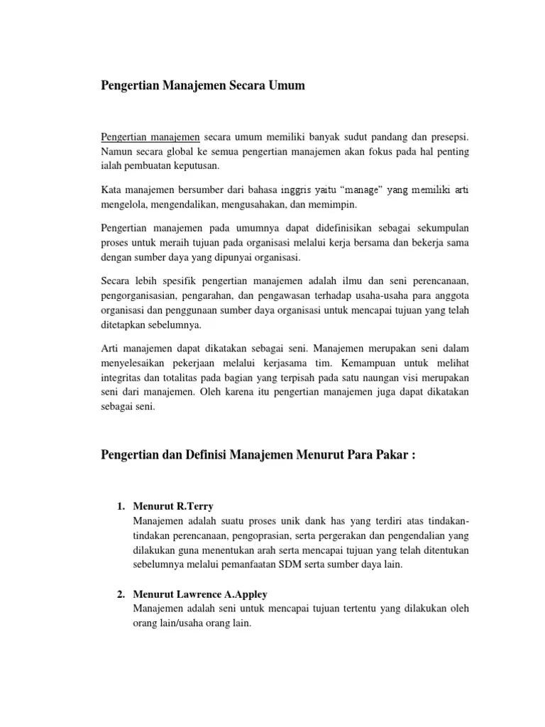Manajemen Merupakan Ilmu Dan Seni Dikatakan Sebagai Ilmu Karena - Terkait  Ilmu