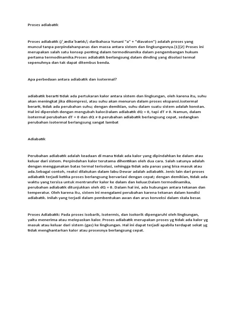 Proses Adiabatik | PDF