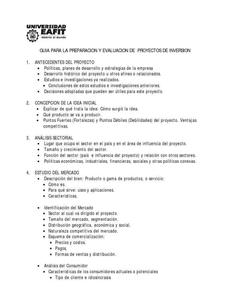 Guia Para La Preparacion Y Evaluacion De Proyectos De Inversion | PDF | Outsourcing | Mercado ...