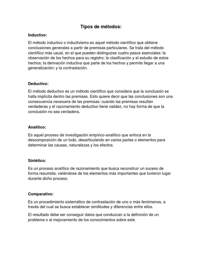 Tipos De Métodos | PDF