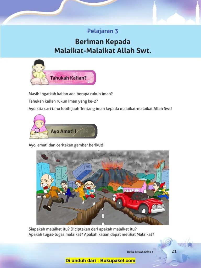 Pelajaran 3 Beriman Kepada Malaikat Allah SWT | PDF