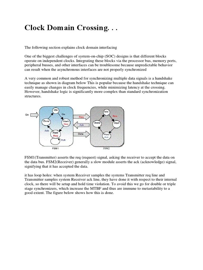 Clock Domain Crossing | PDF | System On A Chip | Electronics