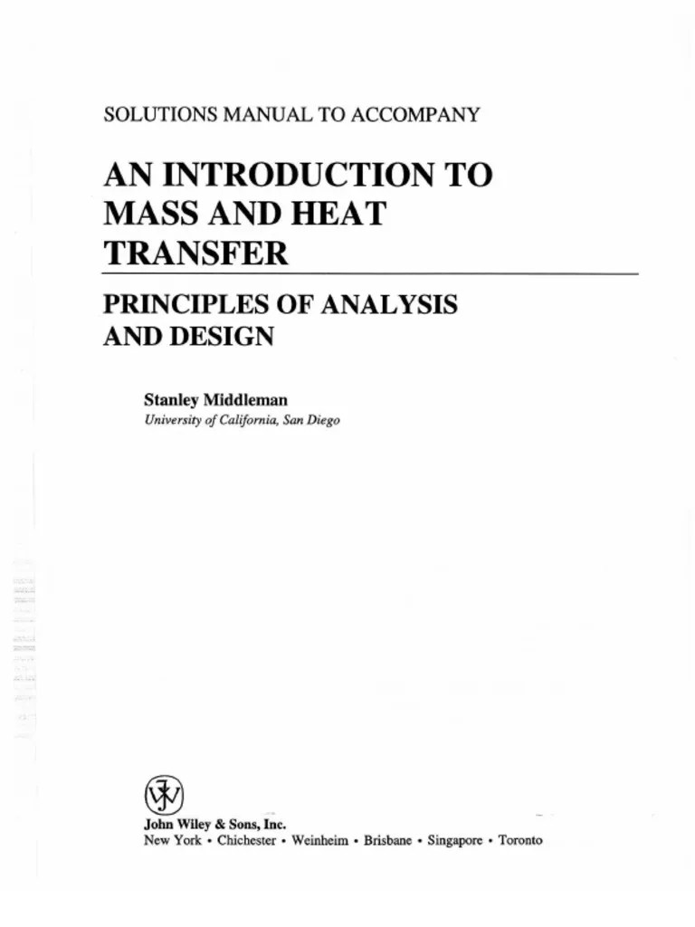 Answers To End Of Chapter Problems Introduction To Heat Transfer 6th Edition Pdf Watt Physical Quantities 16Acces PDF Introduction To Heat Transfer Incropera 5th Edition Solution Manual Basic concepts of heat exchangers.