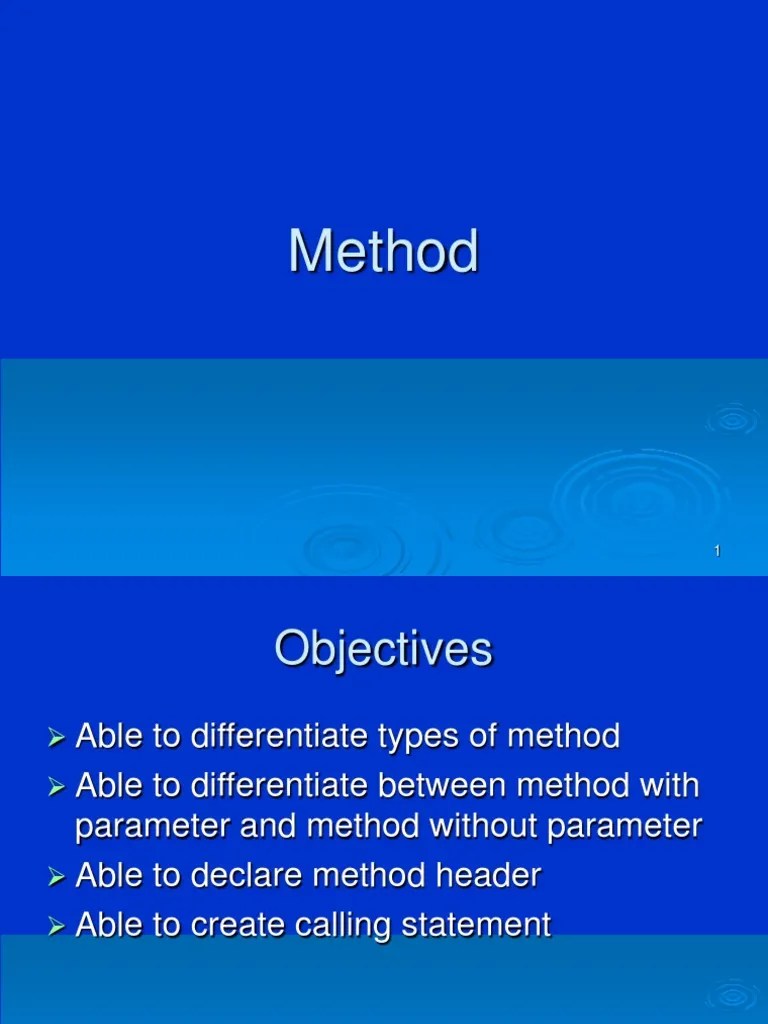 PCP Chapter 6 - Method | PDF | Parameter (Computer Programming ...