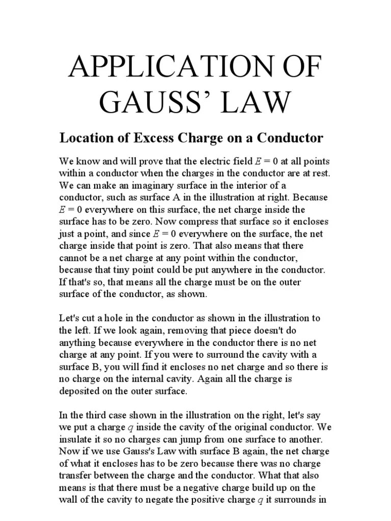 Application Of Gauss Law | PDF | Theoretical Physics | Physical Sciences