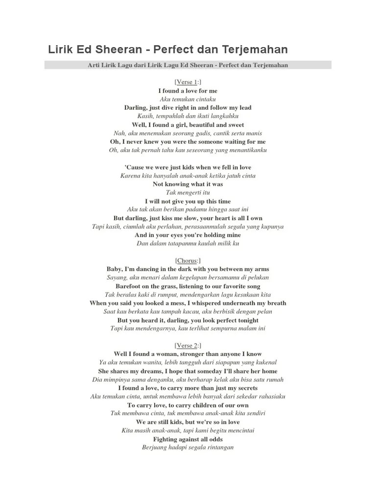 A love so beautiful terjemahan. Lirik Ed Sheeran Perfect Pdf