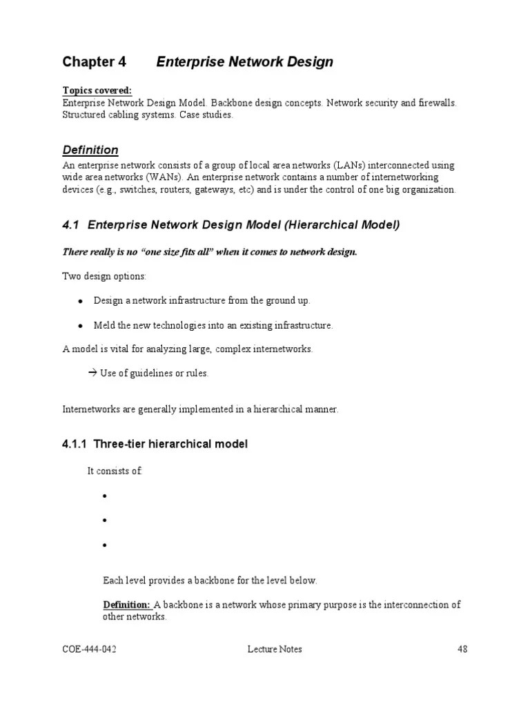 Enterprise Network Design | PDF | Load Balancing (Computing) | Computer Network