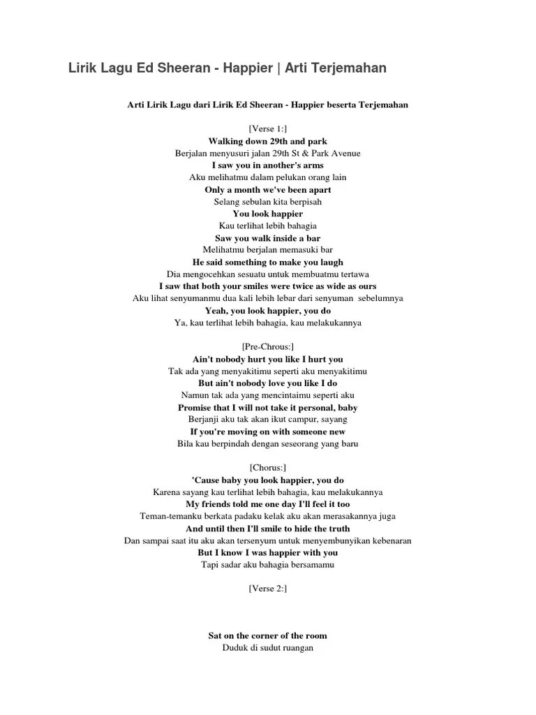Cause baby you look happier, you do. Lirik Lagu Teman Bahagia