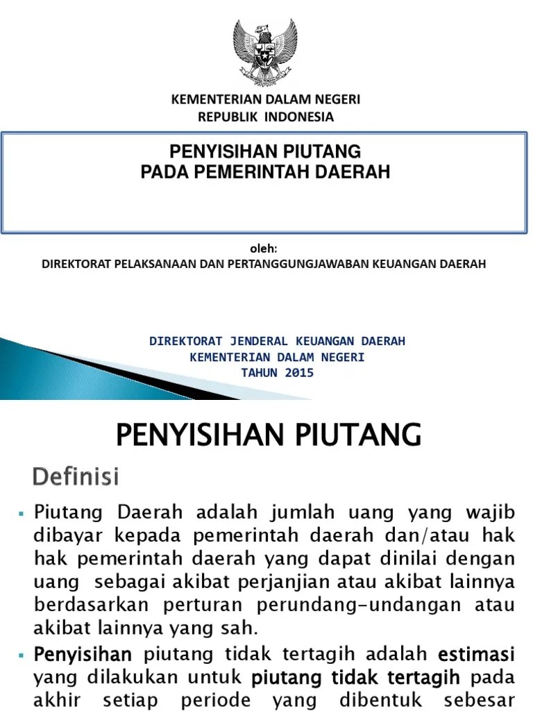 Menghapus akun piutang tak tertagih pada akun debet penyisihan piutang dan. Penyisihan Piutang Pdf
