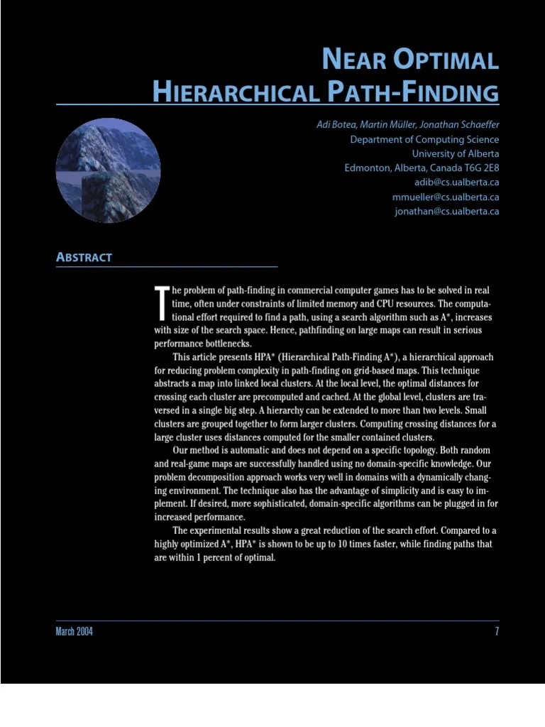 Hierarchical Path Finding Pdf Algorithms And Data Structures