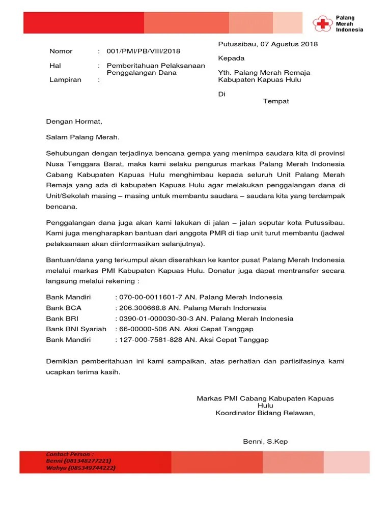 15 gambar contoh surat permohonan sumbangan untuk orang sakit yang benar 2019. Contoh Surat Pemberitahuan Penggalangan Dana Pdf